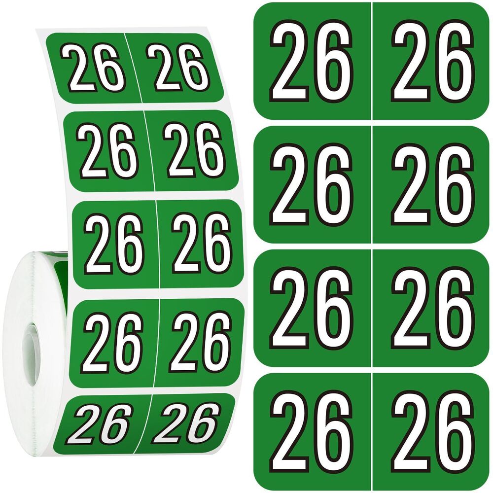 5636 500 Pcs 2026 Year Stickers File Folder Labels Rectangle Coded Colored
